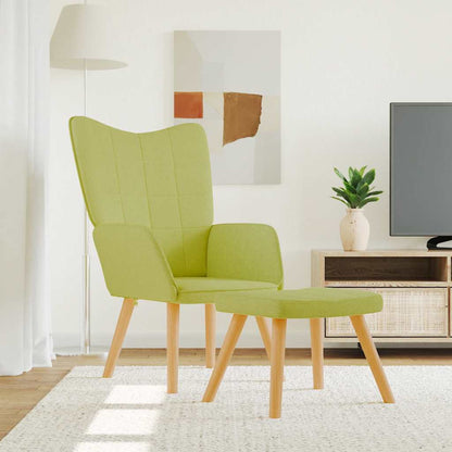 vidaXL Relaxsessel mit Hocker Grün Stoff