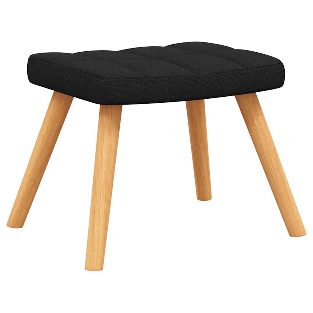 vidaXL Relaxsessel mit Hocker Schwarz Stoff