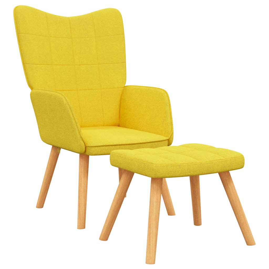 vidaXL Relaxsessel mit Hocker Senfgelb Stoff