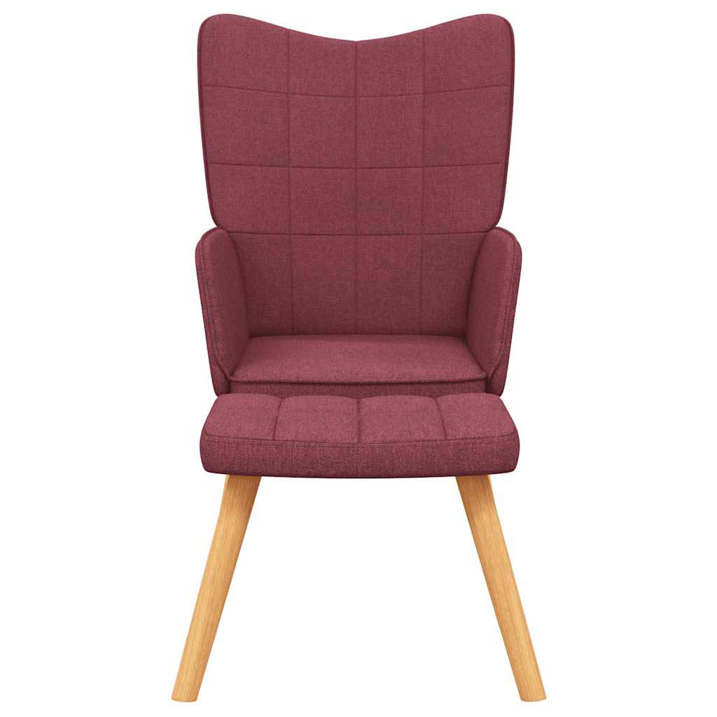 vidaXL Relaxsessel mit Hocker Weinrot Stoff