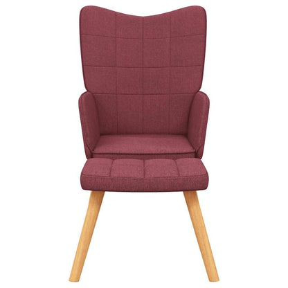 vidaXL Relaxsessel mit Hocker Weinrot Stoff