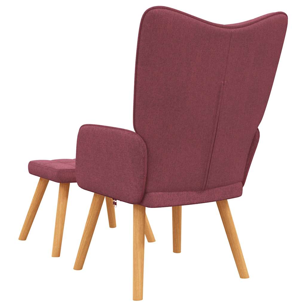 vidaXL Relaxsessel mit Hocker Weinrot Stoff