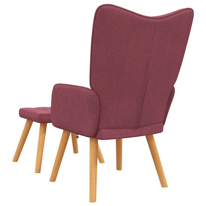 vidaXL Relaxsessel mit Hocker Weinrot Stoff