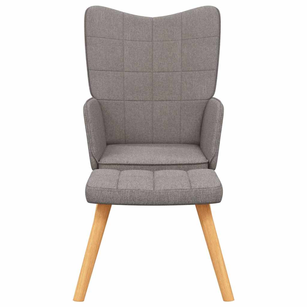 vidaXL Relaxsessel mit Hocker Taupe Stoff