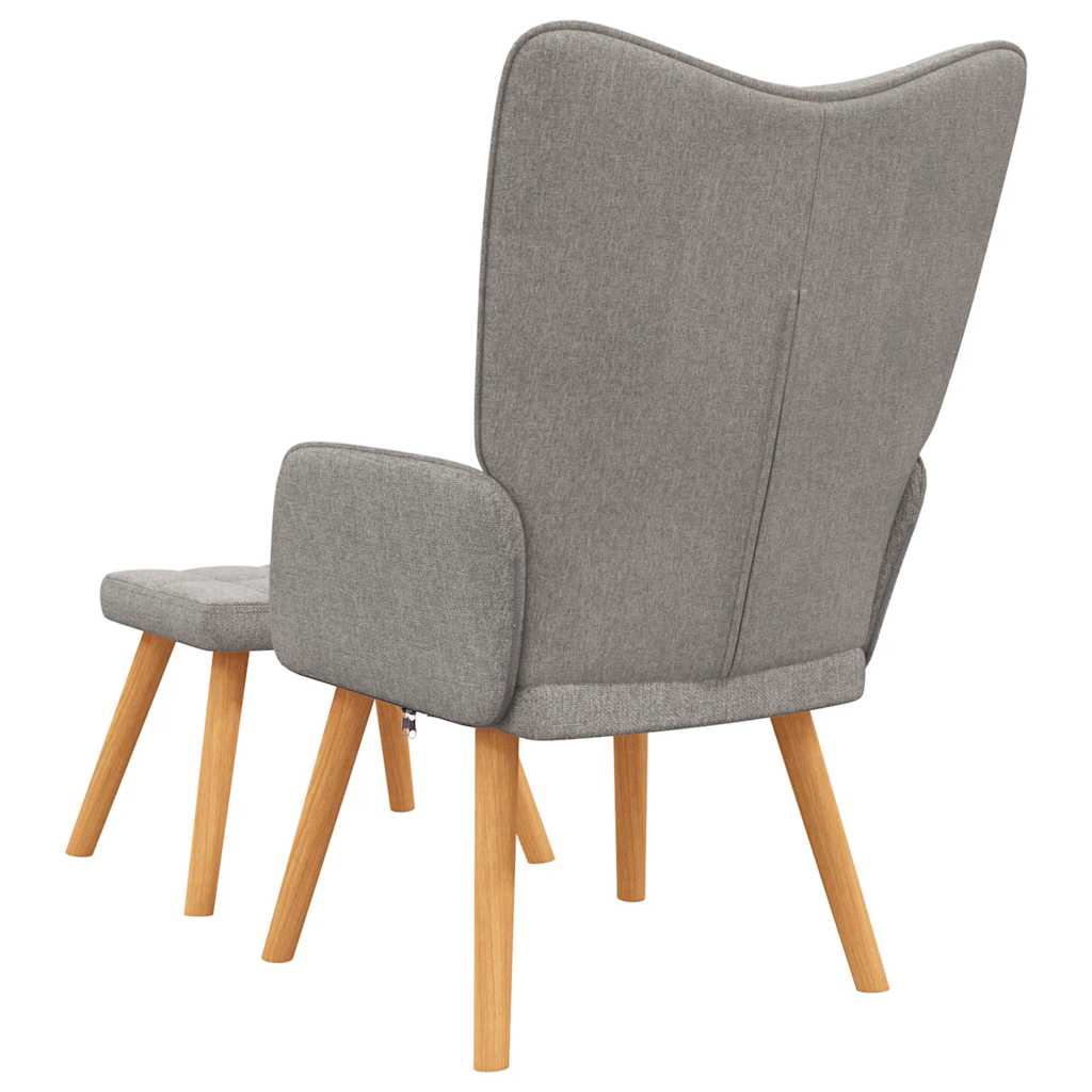 vidaXL Relaxsessel mit Hocker Taupe Stoff