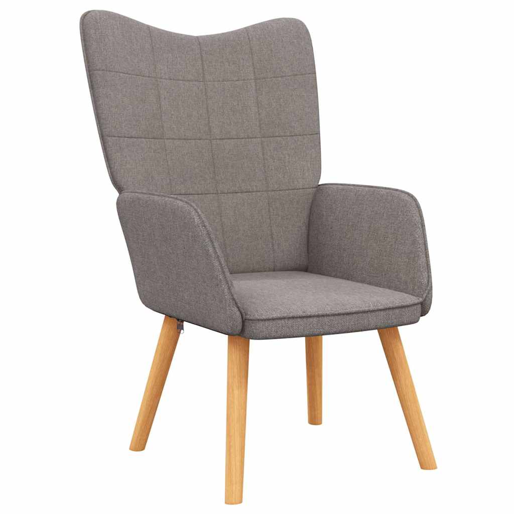 vidaXL Relaxsessel mit Hocker Taupe Stoff