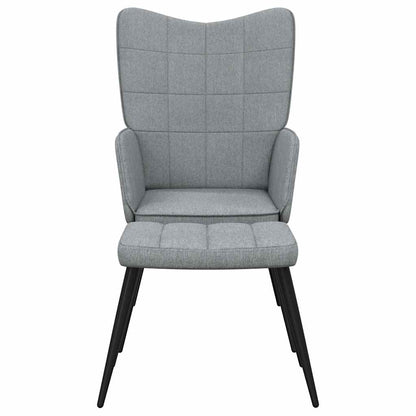 vidaXL Relaxsessel mit Hocker Hellgrau Stoff