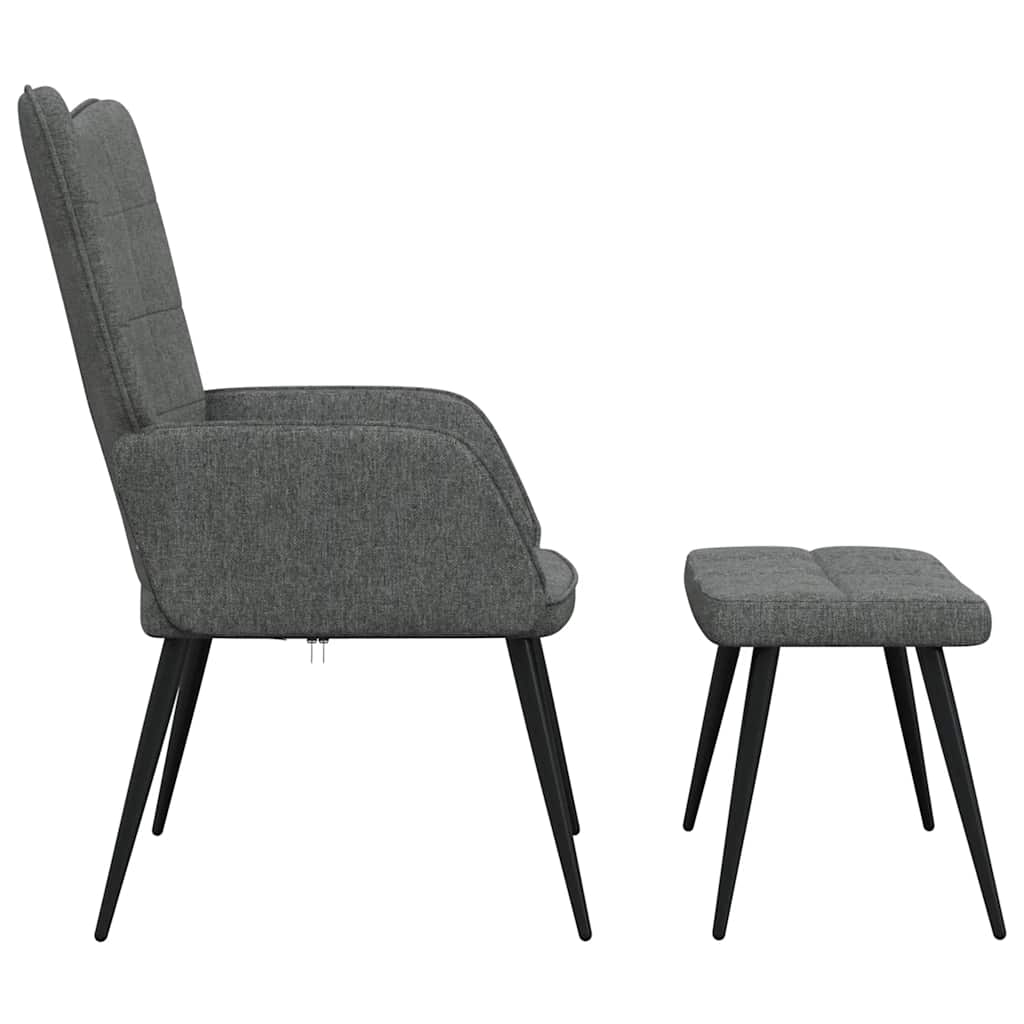 vidaXL Relaxsessel mit Hocker Dunkelgrau Stoff