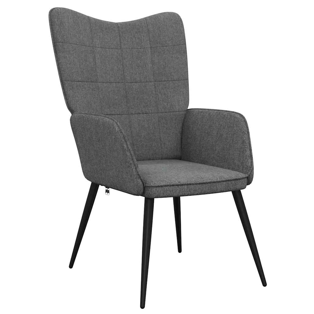 vidaXL Relaxsessel mit Hocker Dunkelgrau Stoff