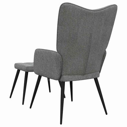vidaXL Relaxsessel mit Hocker Dunkelgrau Stoff