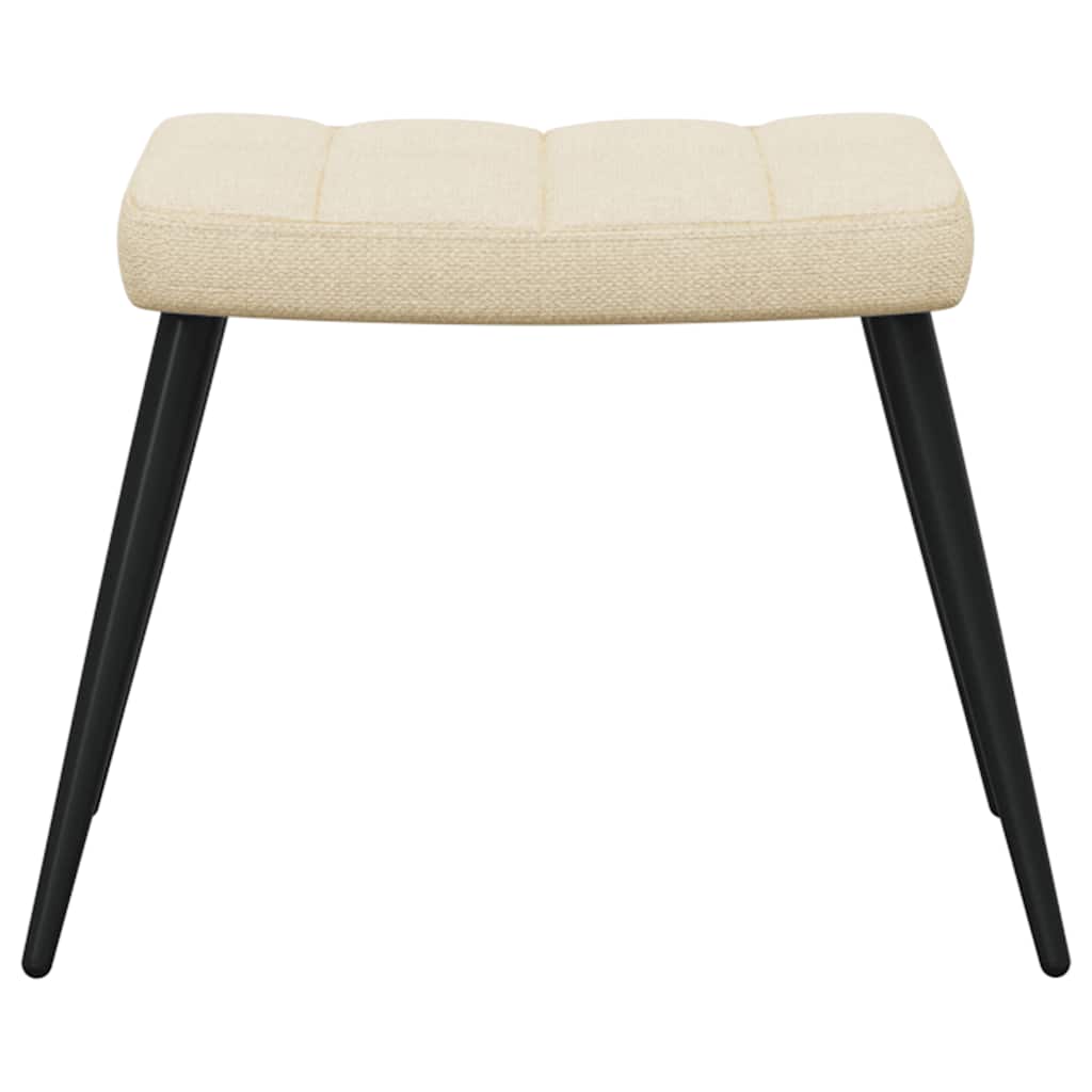 vidaXL Relaxsessel mit Hocker Creme Stoff