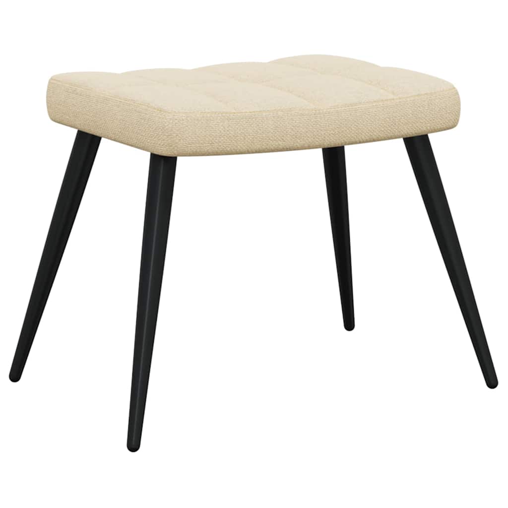 vidaXL Relaxsessel mit Hocker Creme Stoff