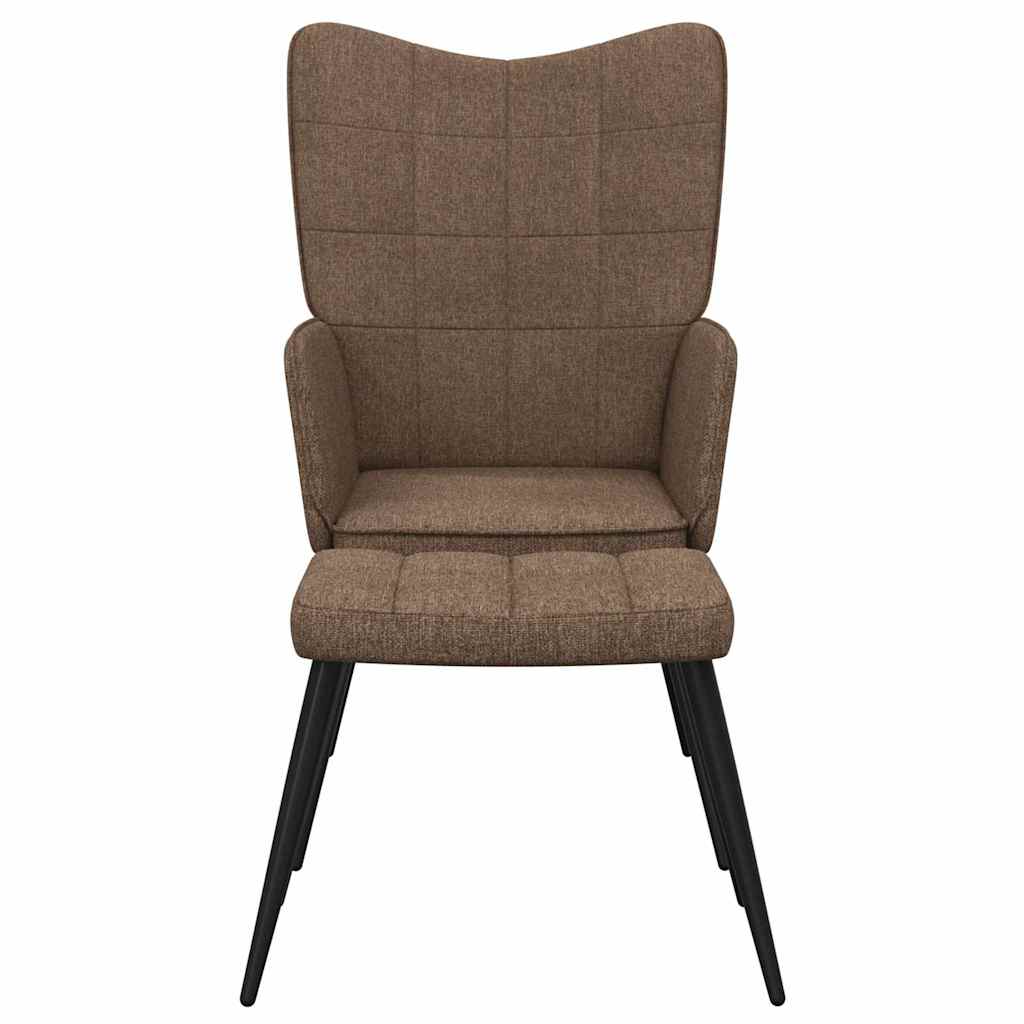 vidaXL Relaxsessel mit Hocker Braun Stoff
