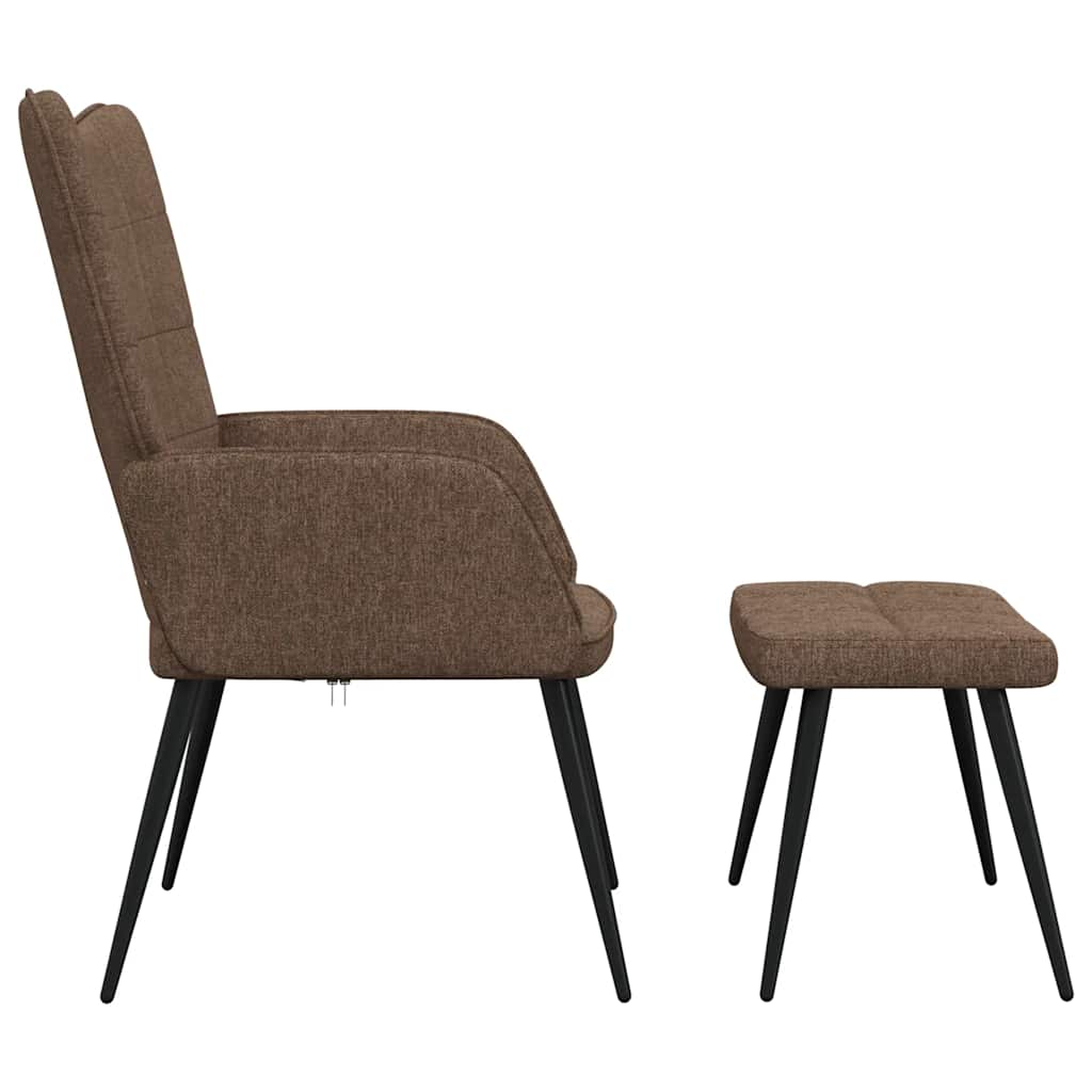 vidaXL Relaxsessel mit Hocker Braun Stoff