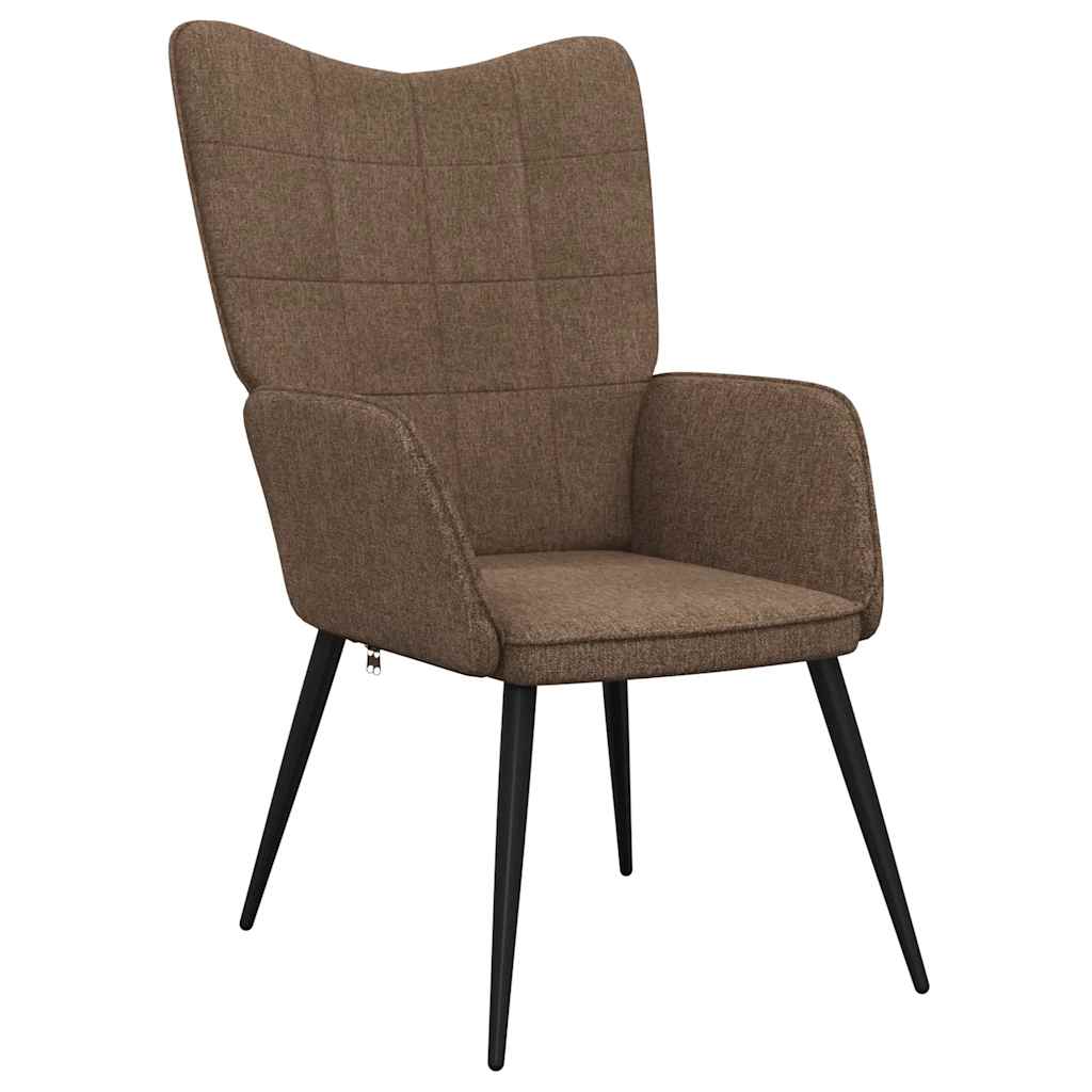 vidaXL Relaxsessel mit Hocker Braun Stoff