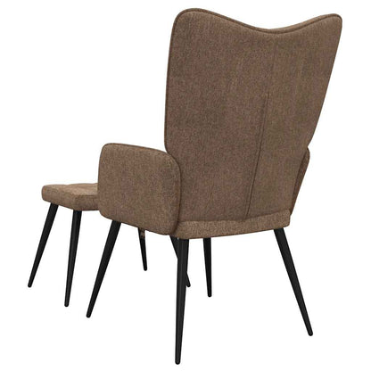 vidaXL Relaxsessel mit Hocker Braun Stoff