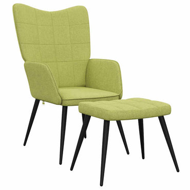 vidaXL Relaxsessel mit Hocker Grün Stoff