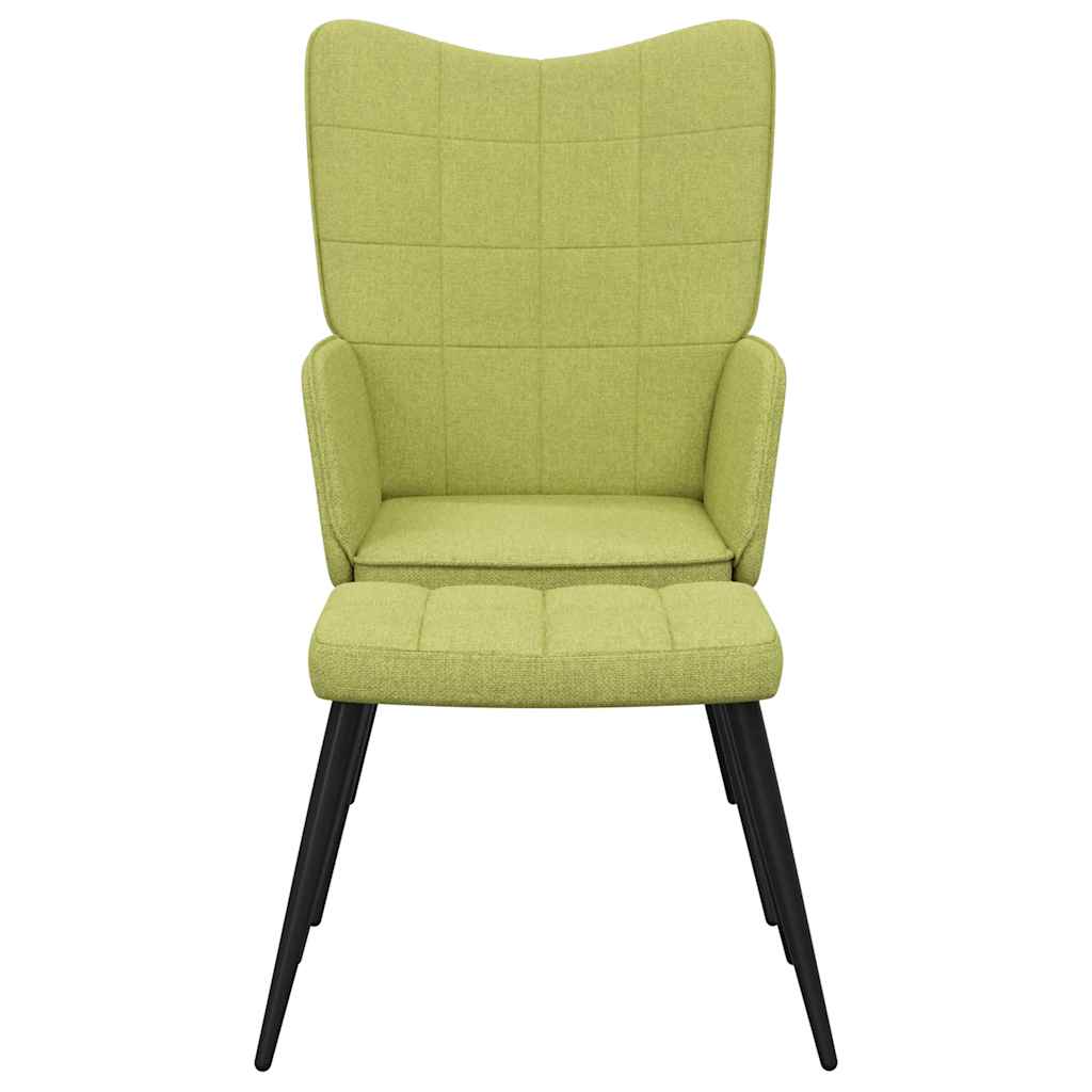 vidaXL Relaxsessel mit Hocker Grün Stoff