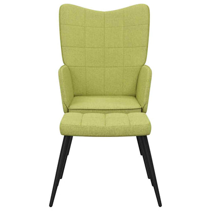 vidaXL Relaxsessel mit Hocker Grün Stoff