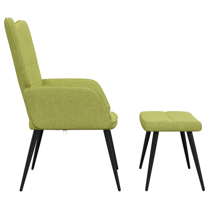 vidaXL Relaxsessel mit Hocker Grün Stoff