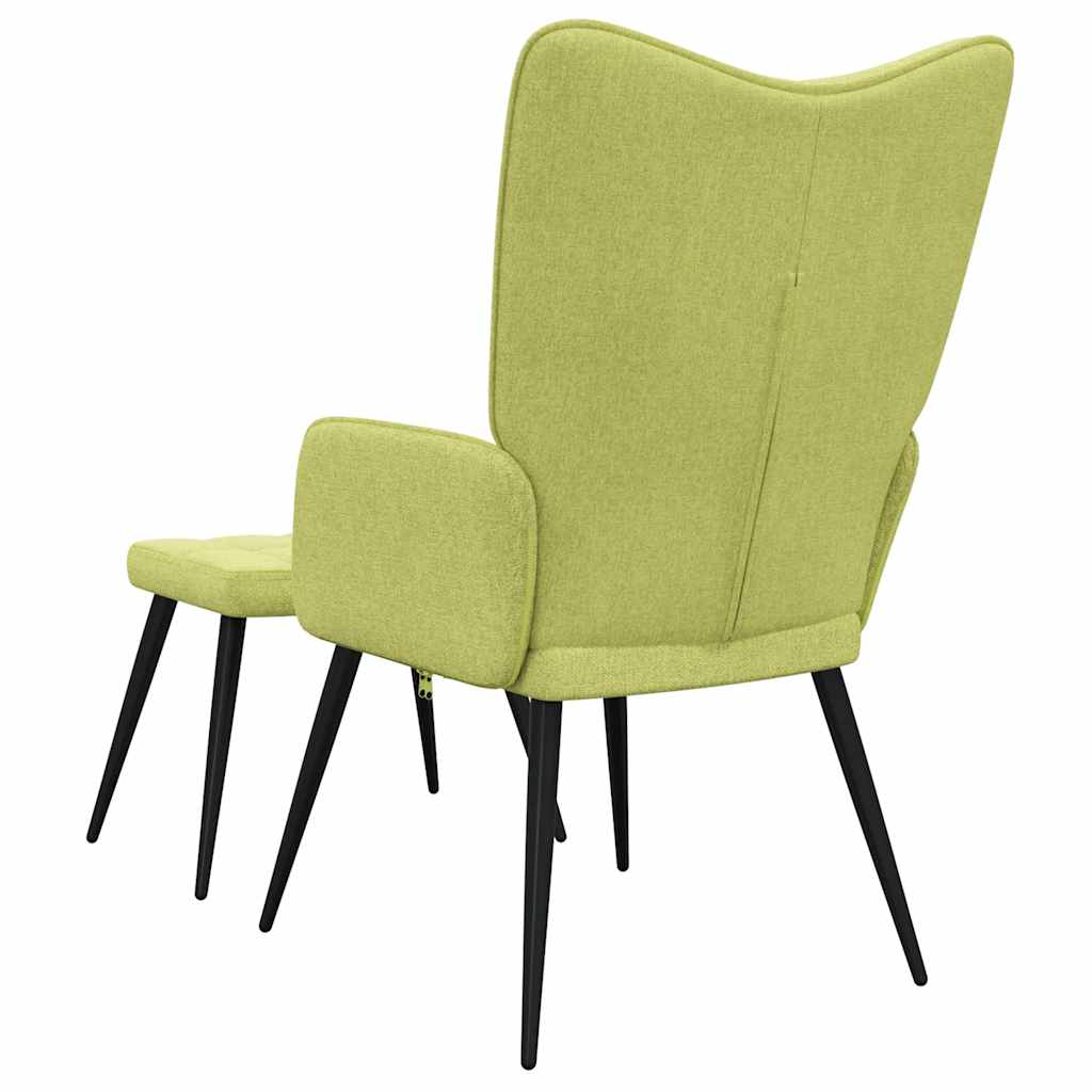 vidaXL Relaxsessel mit Hocker Grün Stoff