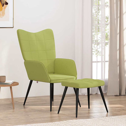 vidaXL Relaxsessel mit Hocker Grün Stoff