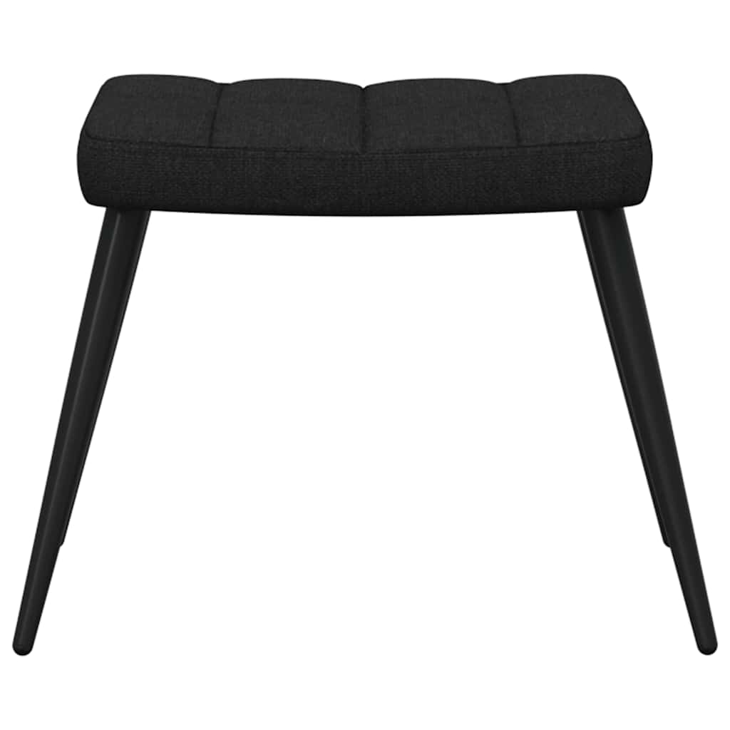 vidaXL Relaxsessel mit Hocker Schwarz Stoff