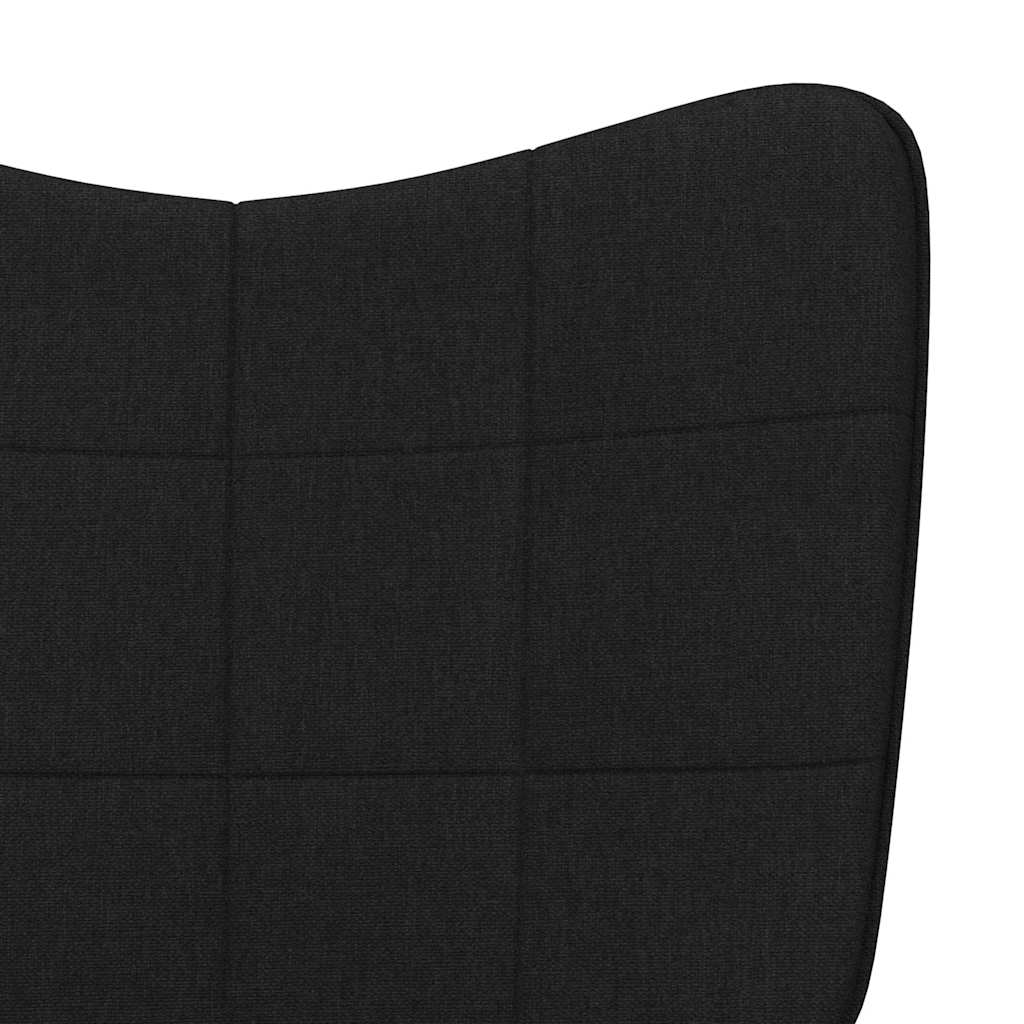 vidaXL Relaxsessel mit Hocker Schwarz Stoff