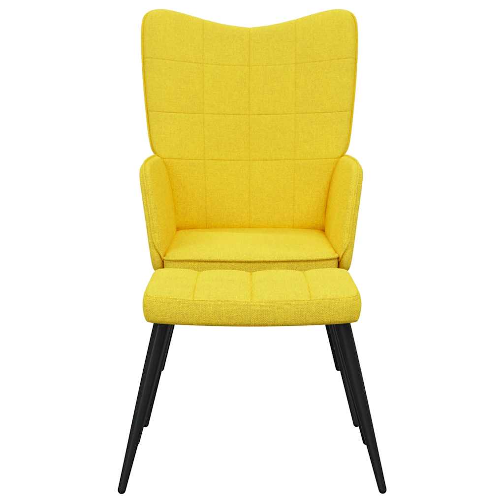 vidaXL Relaxsessel mit Hocker Senfgelb Stoff