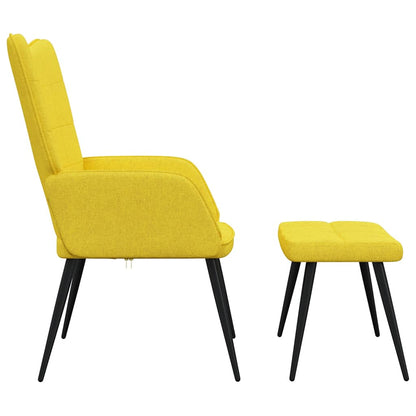 vidaXL Relaxsessel mit Hocker Senfgelb Stoff