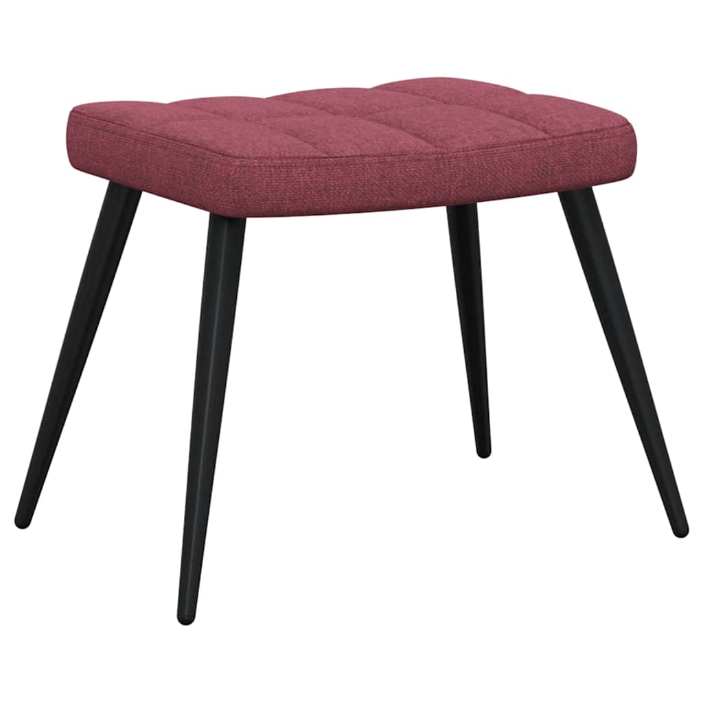 vidaXL Relaxsessel mit Hocker Weinrot Stoff