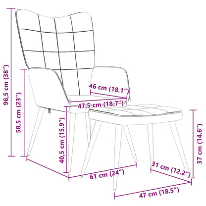 vidaXL Relaxsessel mit Hocker Taupe Stoff