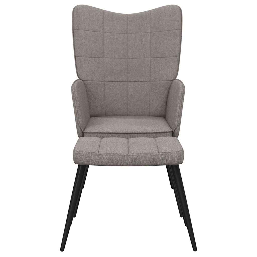 vidaXL Relaxsessel mit Hocker Taupe Stoff