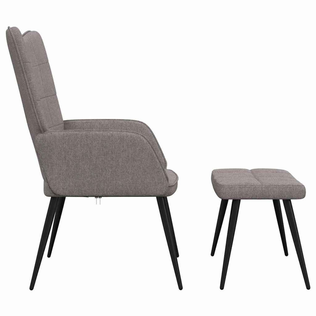 vidaXL Relaxsessel mit Hocker Taupe Stoff