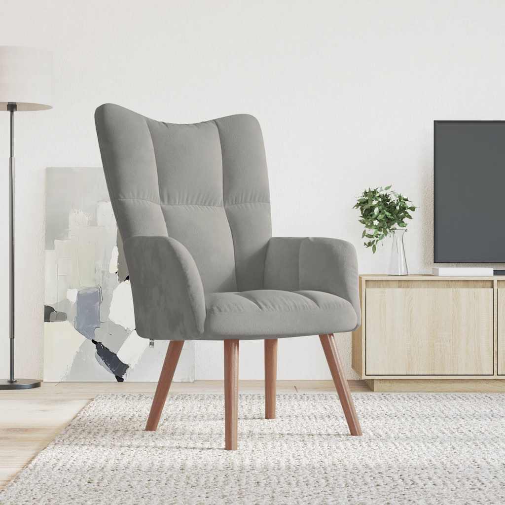 vidaXL Relaxsessel Hellgrau Samt