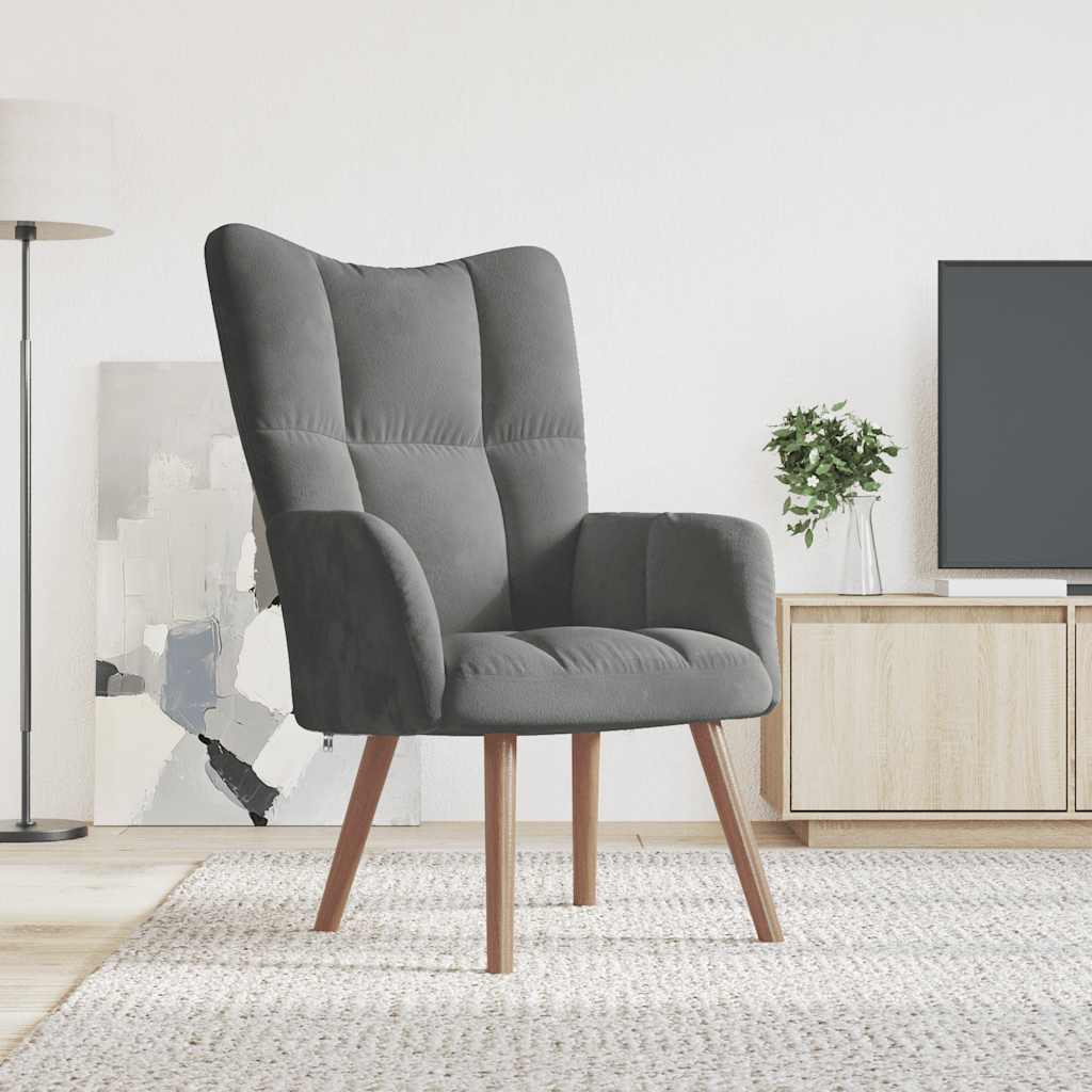 vidaXL Relaxsessel Dunkelgrau Samt