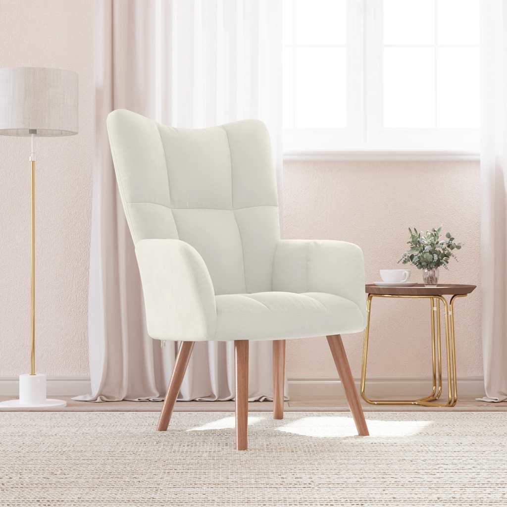 vidaXL Relaxsessel Cremeweiß Samt