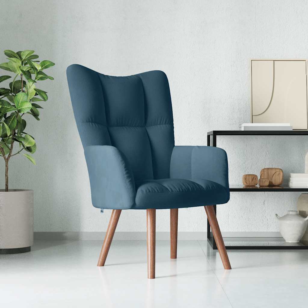 vidaXL Relaxsessel Blau Samt