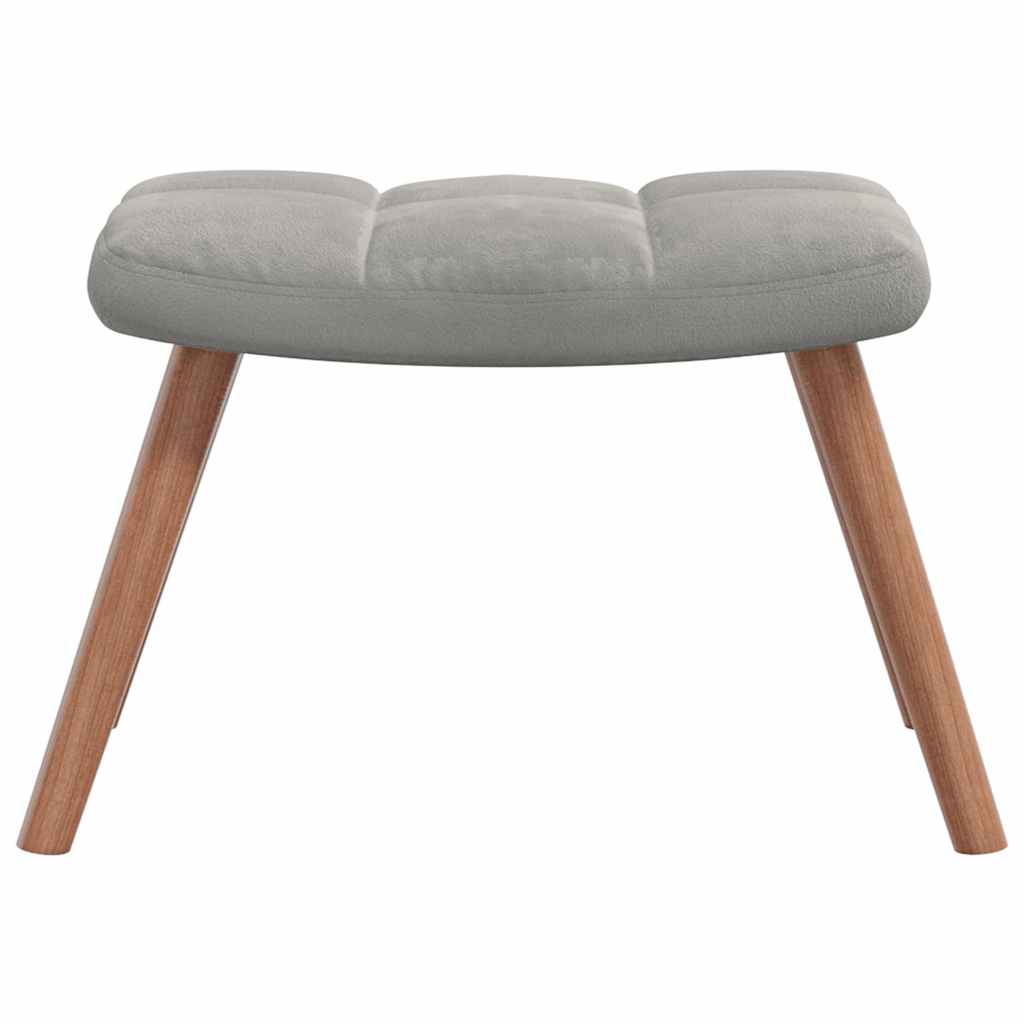 vidaXL Relaxsessel mit Hocker Hellgrau Samt