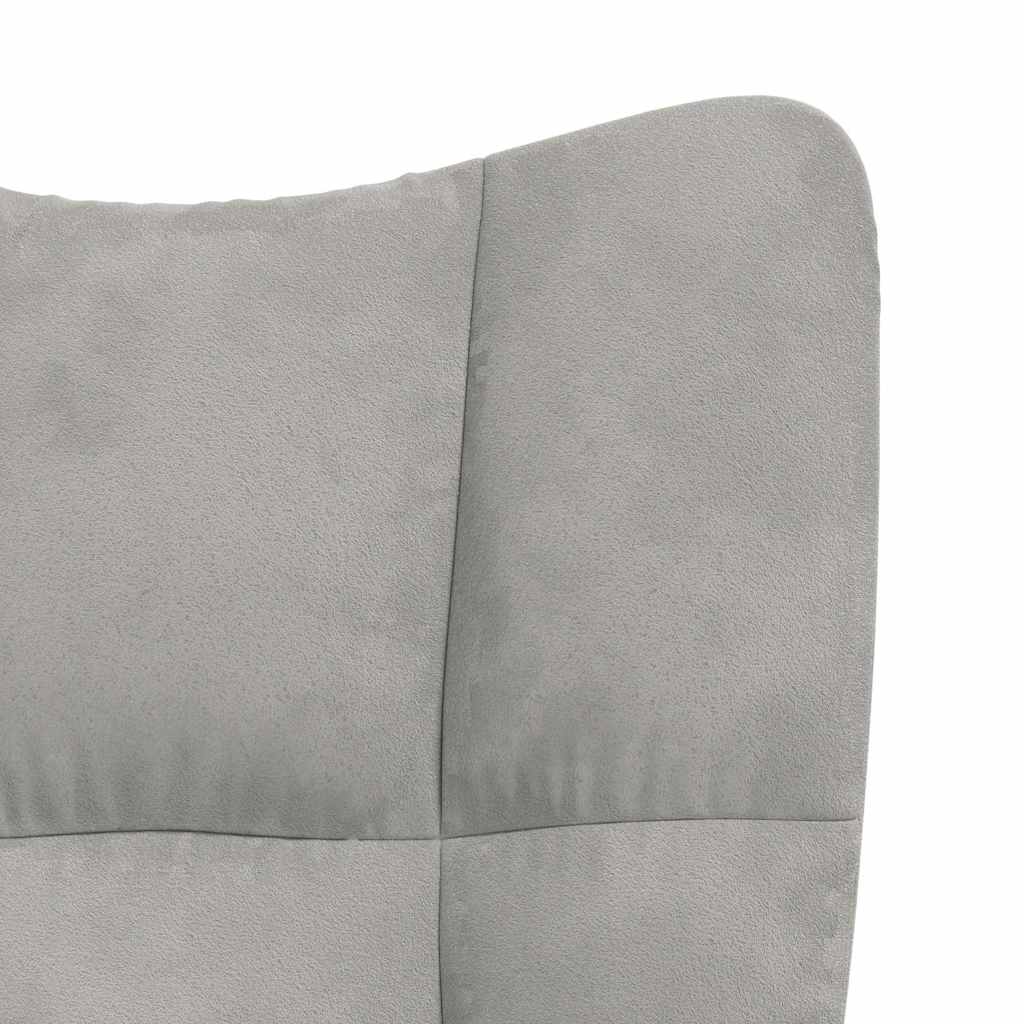 vidaXL Relaxsessel mit Hocker Hellgrau Samt