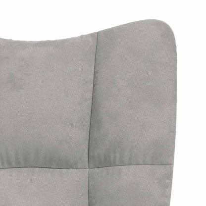 vidaXL Relaxsessel mit Hocker Hellgrau Samt