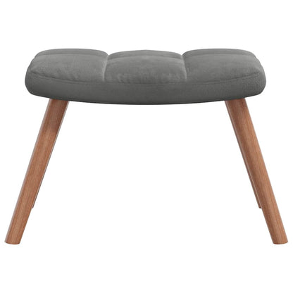 vidaXL Relaxsessel mit Hocker Dunkelgrau Samt