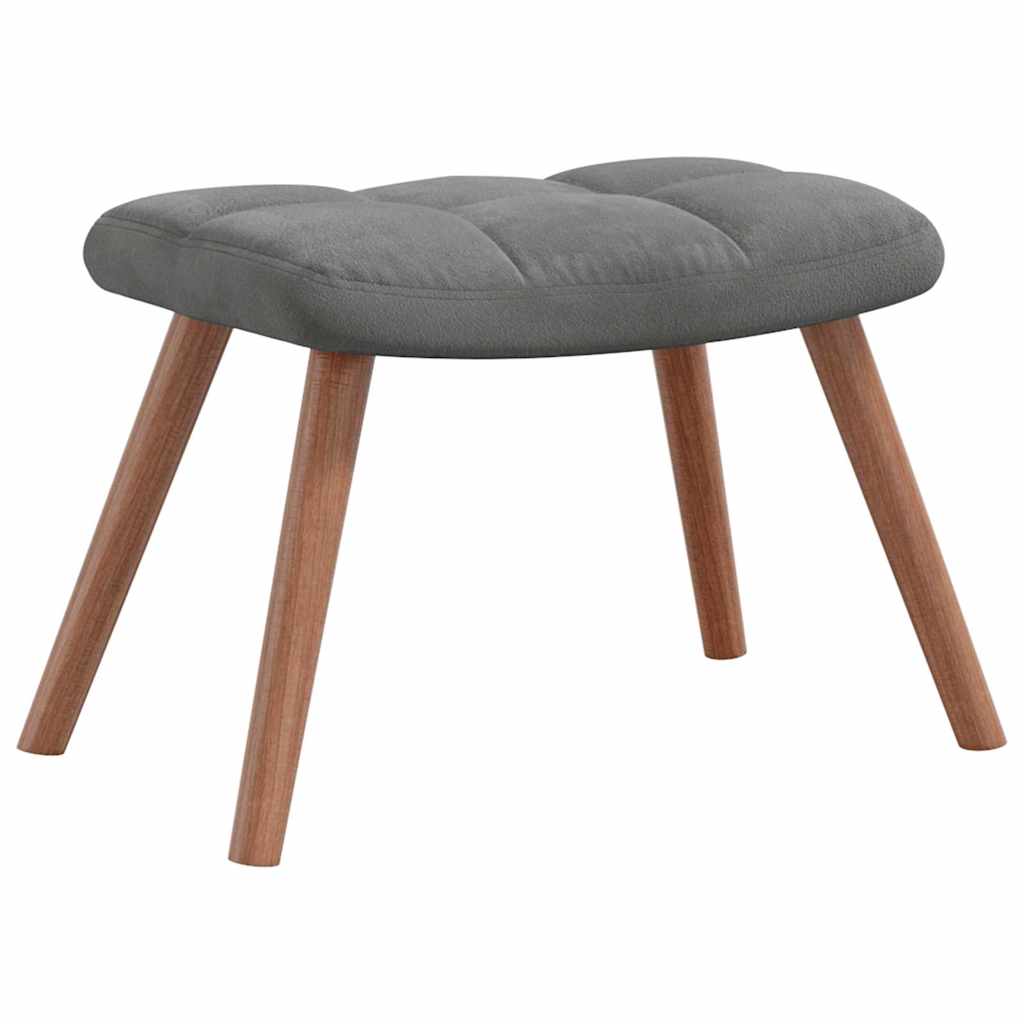 vidaXL Relaxsessel mit Hocker Dunkelgrau Samt