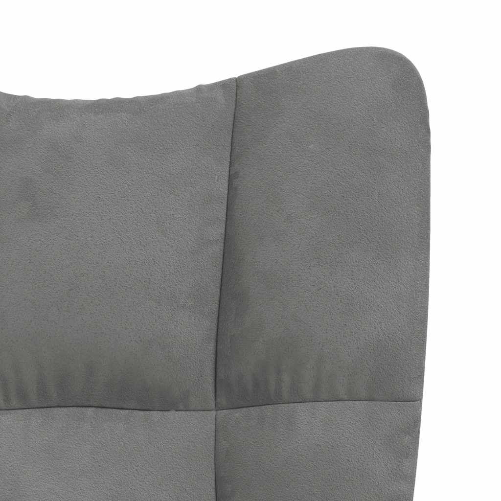 vidaXL Relaxsessel mit Hocker Dunkelgrau Samt