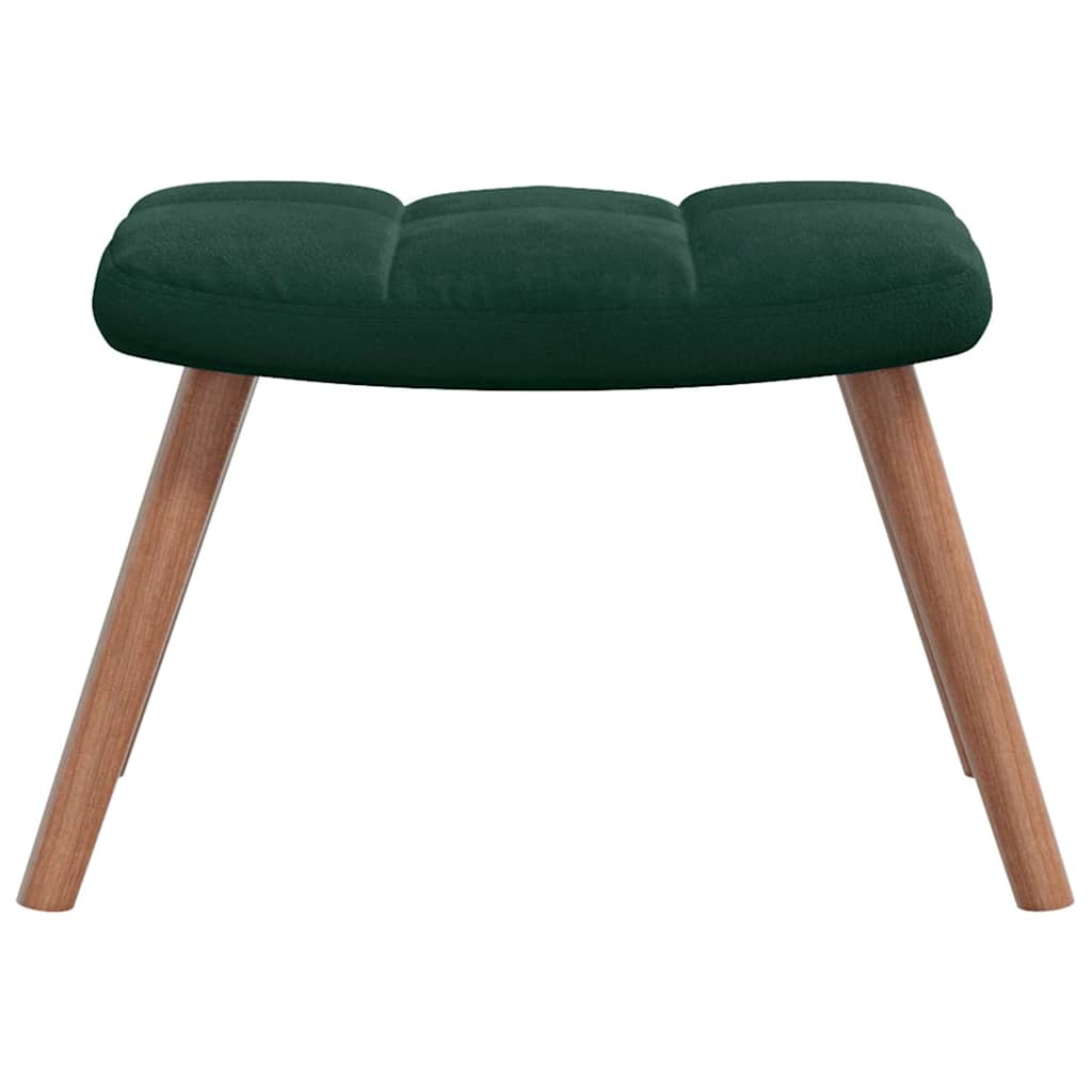 vidaXL Relaxsessel mit Hocker Dunkelgrün Samt