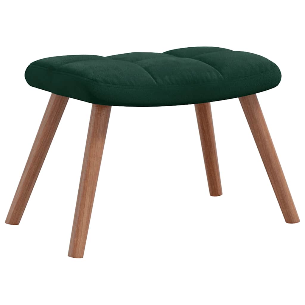 vidaXL Relaxsessel mit Hocker Dunkelgrün Samt