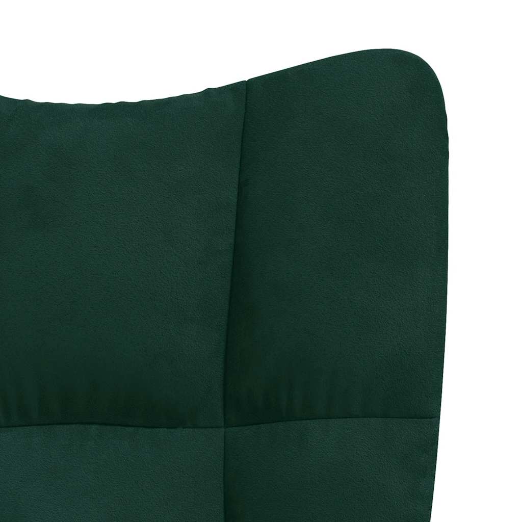 vidaXL Relaxsessel mit Hocker Dunkelgrün Samt