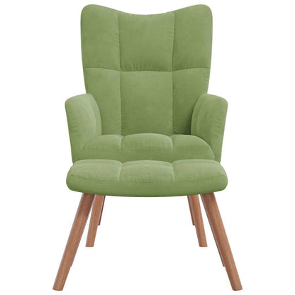 vidaXL Relaxsessel mit Hocker Hellgrün Samt