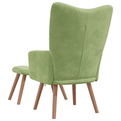 vidaXL Relaxsessel mit Hocker Hellgrün Samt