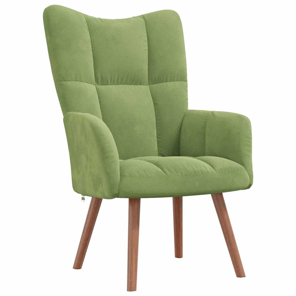 vidaXL Relaxsessel mit Hocker Hellgrün Samt
